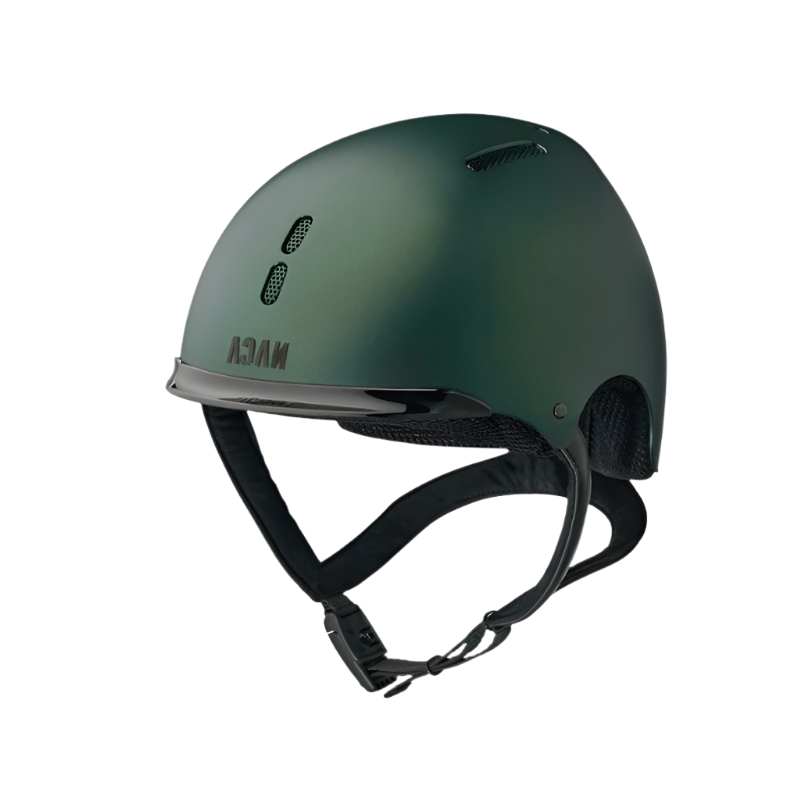 NACA - Casco da equitazione Gravity S senza visiera opaco verde | - Ohlala