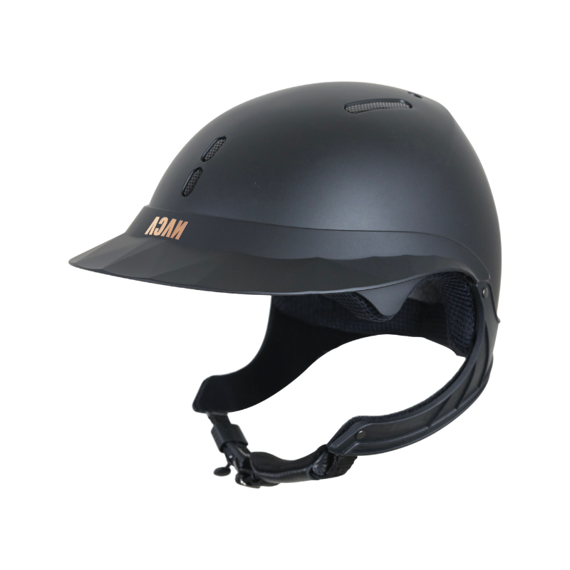 NACA - Kask jeździecki Gravity TR daszek polo czarny matowy | - Ohlala