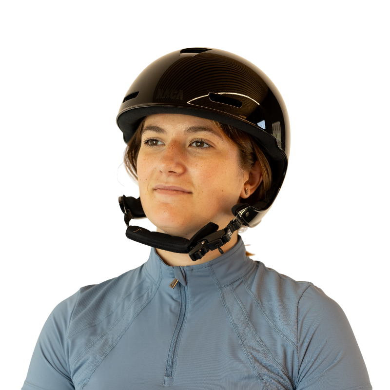 NACA - Casco de equitación sin visera Comète XP negro brillante | - Ohlala