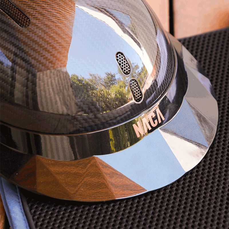 NACA - Polo-Schirm glänzend schwarz onyx/ rose gold Logo | - Ohlala