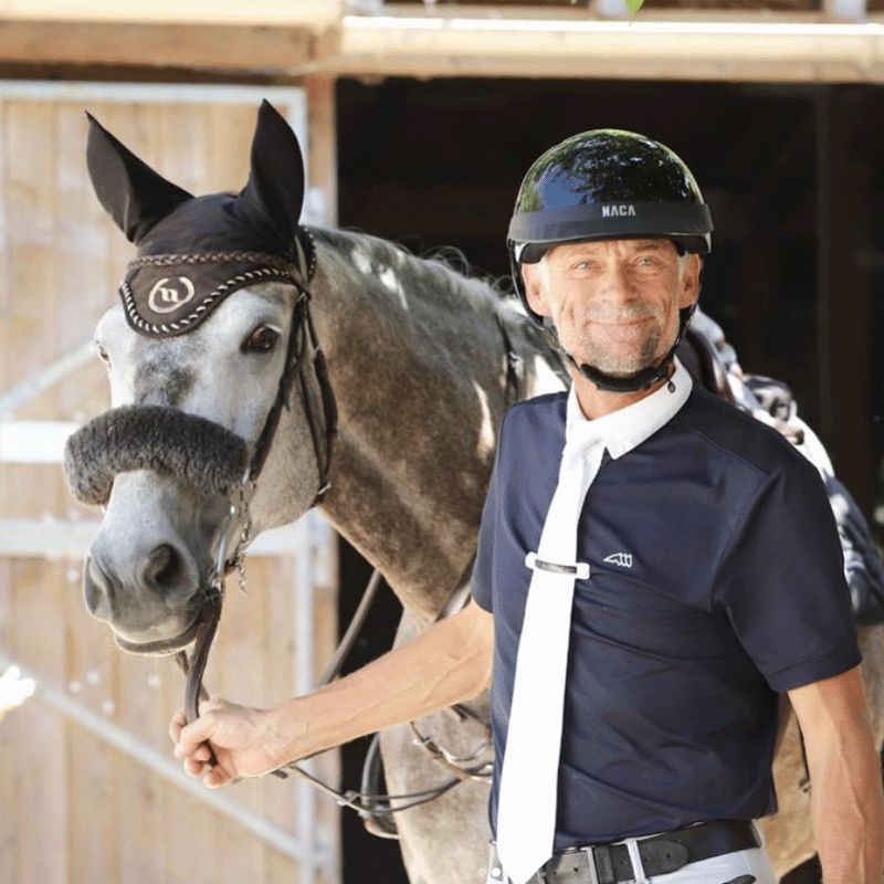 NACA - Capacete de equitação Gravity XP pala standard brilhante preto onyx | - Ohlala