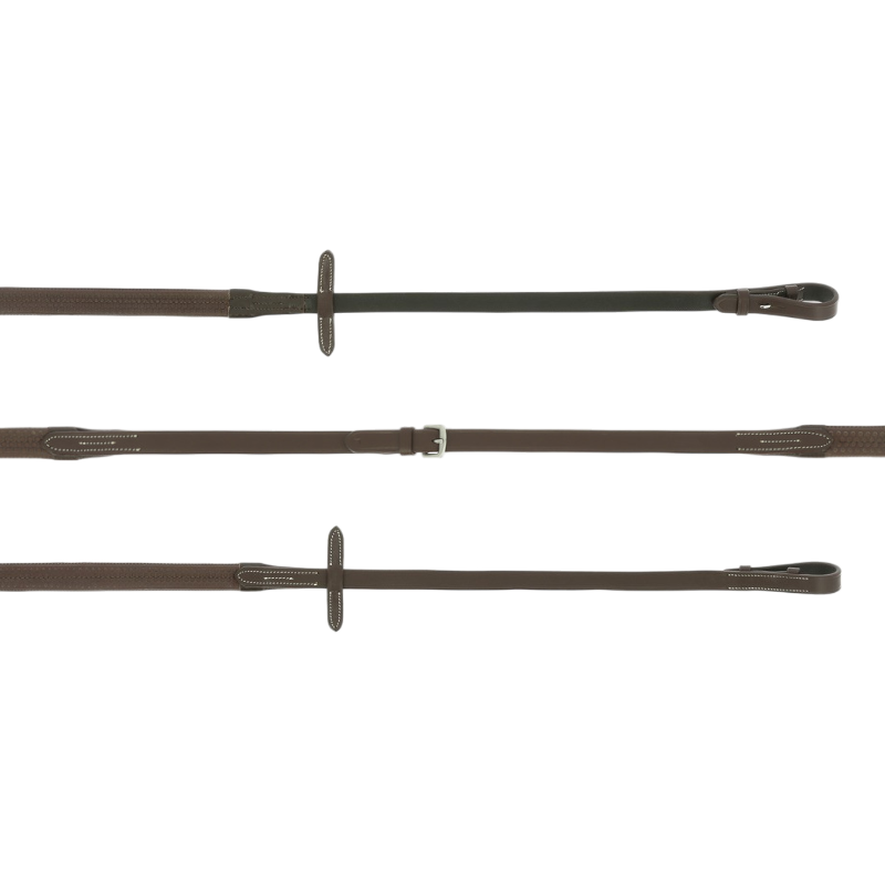 Norton Pro - Rênes caoutchouc havane 16 mm | - Ohlala