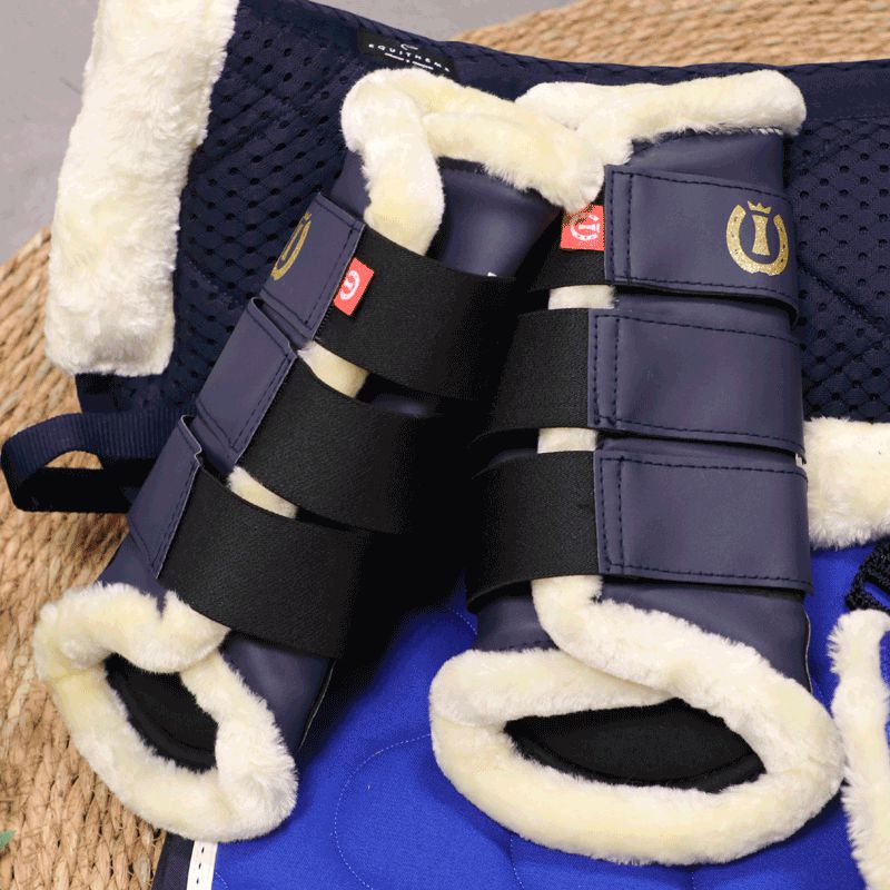 Imperial Riding - Closed sheepskin boots navy | - Ohlala