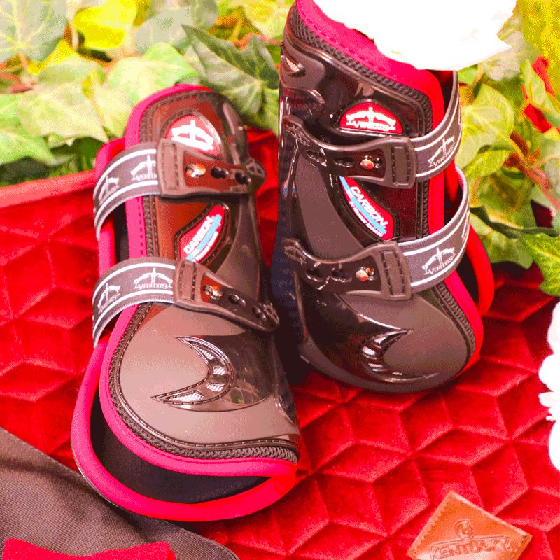 Veredus - Offene Gamaschen Carbon Gel Vento Color Edition Schwarz/ Bordeaux | - Ohlala