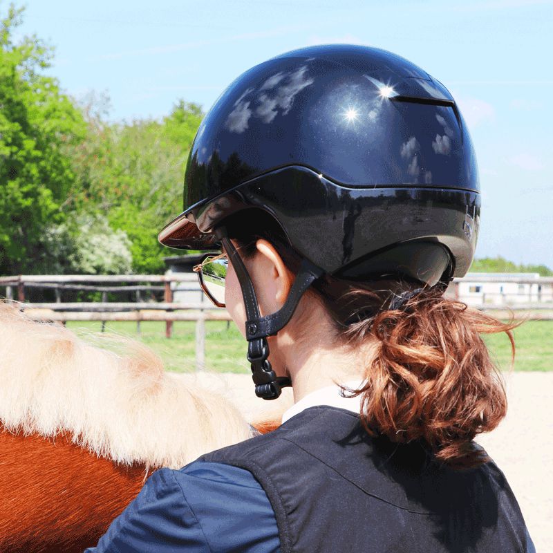 Kask - Casco da equitazione Kooki nero lucido | - Ohlala
