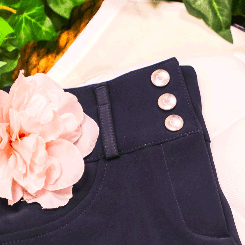 Cavalleria Toscana - Damen Reithose high waist full grip marine | - Ohlala