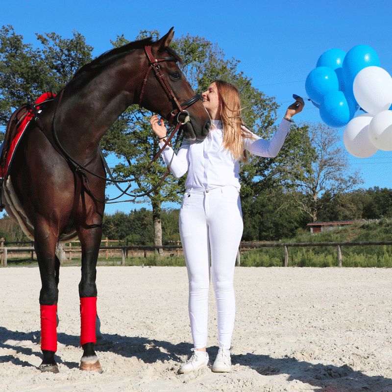 Pénélope Store - Showshirt wit/zwart wedstrijdoverhemd met lange mouwen | - Ohlala
