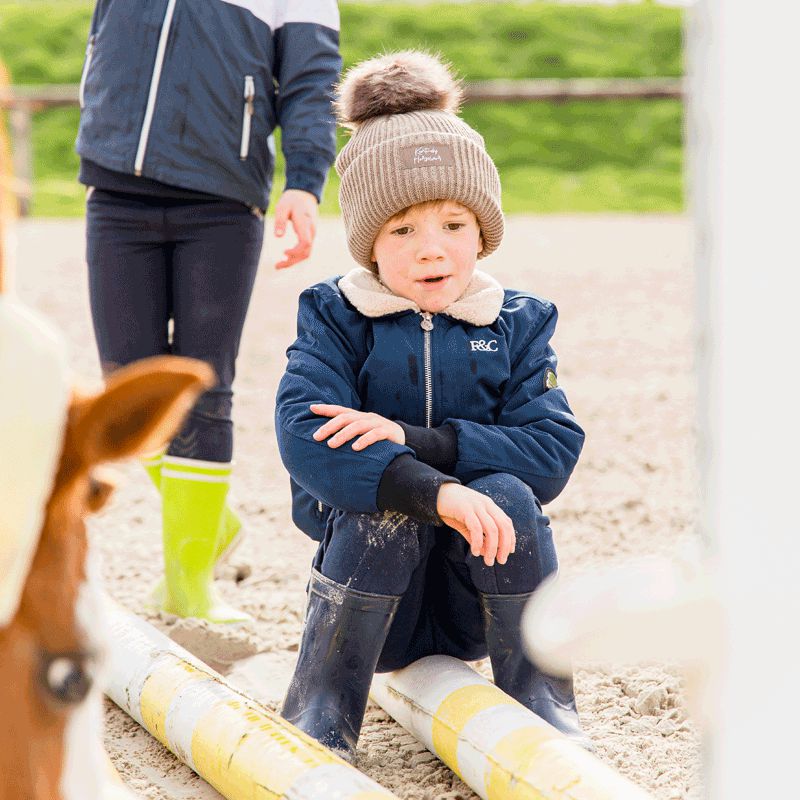 Kentucky Horsewear - Cuffia con pompon beige | - Ohlala