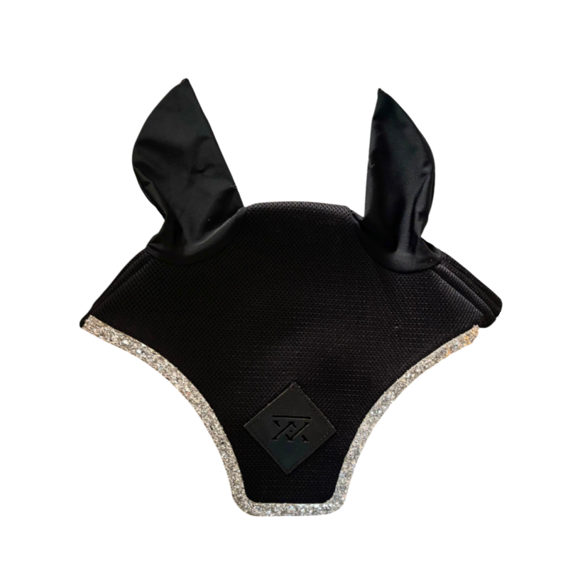 Oxxer - Short horse ear bonnet Diamond black silver glitter | - Ohlala