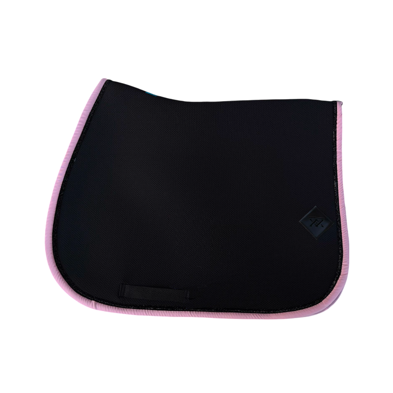 Oxxer - Sattelpad Mesh schwarz/ blassrosa schwarze Pailletten | - Ohlala