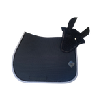 Oxxer - Sattelpad Mesh schwarz/ meliertes grau schwarze Pailletten | - Ohlala
