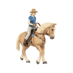Papo - Cheval western et sa cavalière beige | - Ohlala