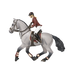 Papo - Cheval de concours et sa cavalière gris | - Ohlala