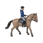 Papo - Cheval de promenade et son cavalier beige | - Ohlala