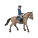 Papo - Cheval de promenade et son cavalier beige | - Ohlala