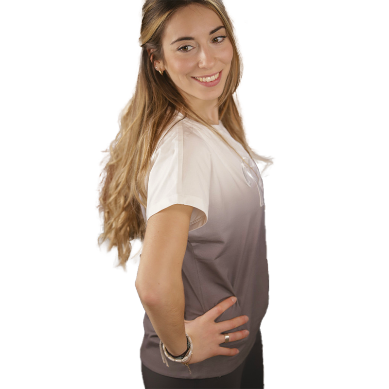 Pénélope Store - Women's short-sleeve T-shirt Poppy Strass grey tie-dye | - Ohlala