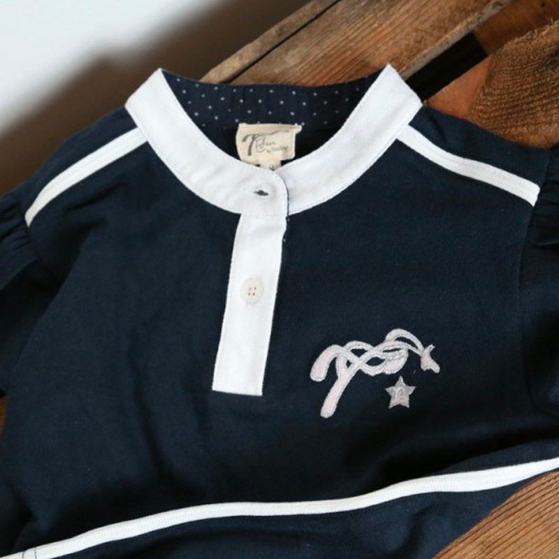 Pénélope Store - Kurzarm-Polo für Kinder Evrim marine | - Ohlala