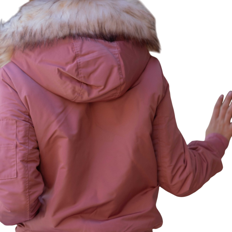 Pénélope - Cazadora bomber para mujer Lyon rosa empolvado