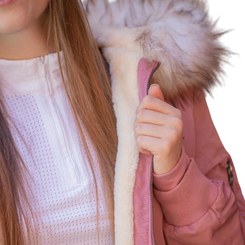 Pénélope - Cazadora bomber para mujer Lyon rosa empolvado
