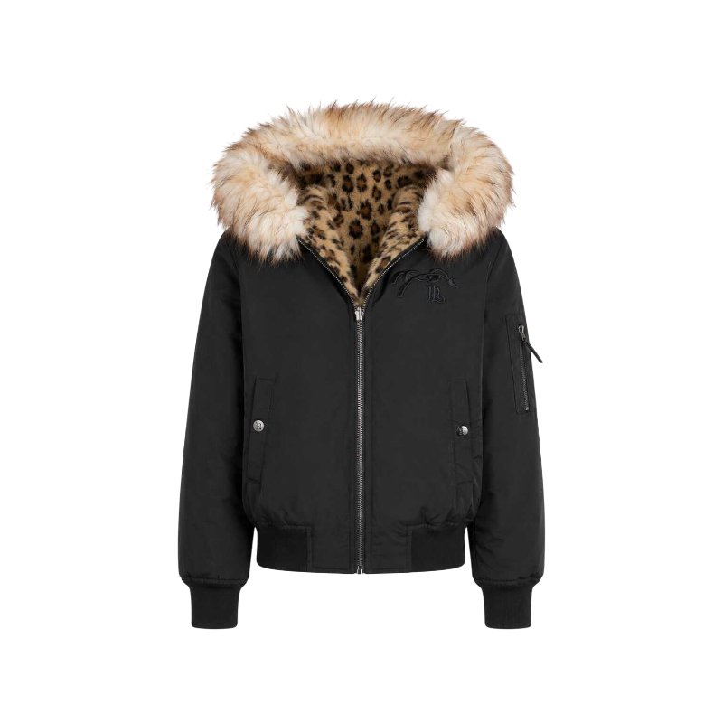 Pénélope - Cazadora bomber reversible de mujer Leolyon negra