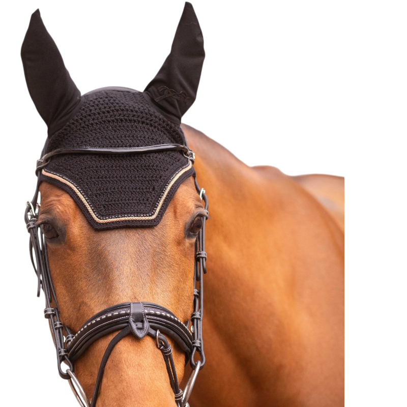Pénélope - Bonnet pour chevaux Diamant noir/rose gold