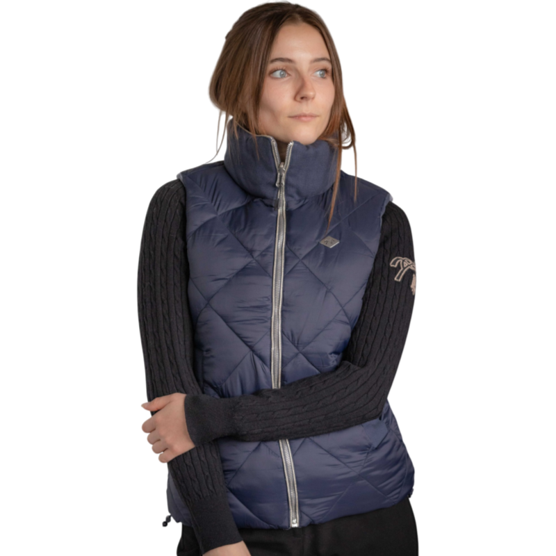 Pénélope - Doudoune sans manches réversible femme Chouki bleu-gris