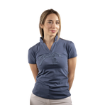 Pénélope Store - Women's Iliana Short Sleeve Polo Blue Grey | - Ohlala