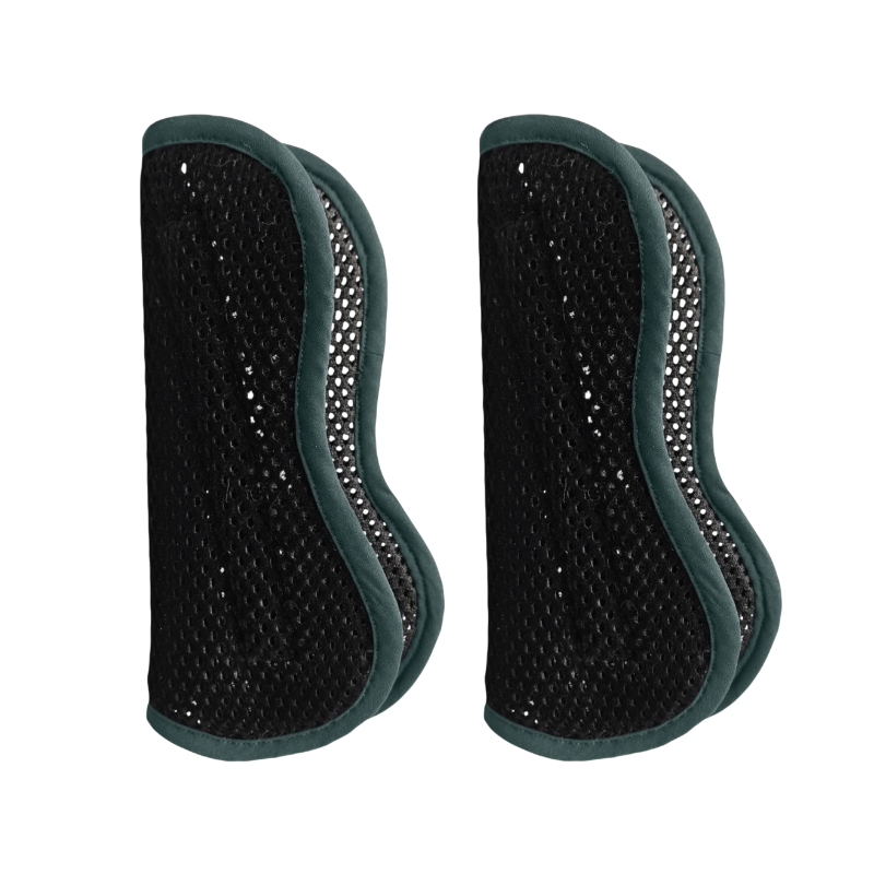Pro Confort - Forros de polainas abiertas Kalou con carcasa 3D mesh terciopelo negro/ jungle green