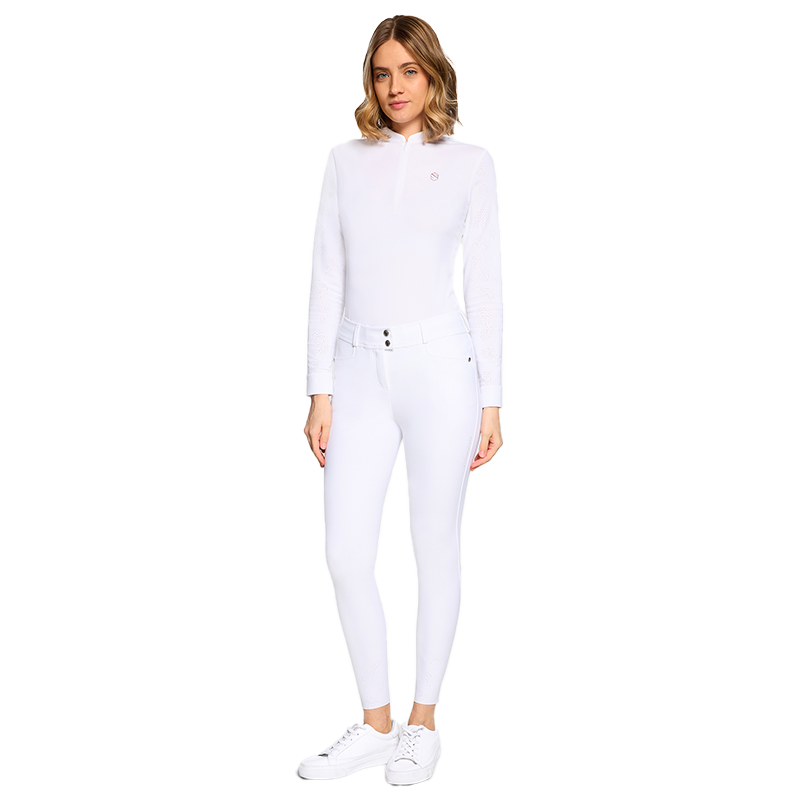 Samshield - Pantalón de equitación mujer Delice Crystal Ferna blanco | - Ohlala