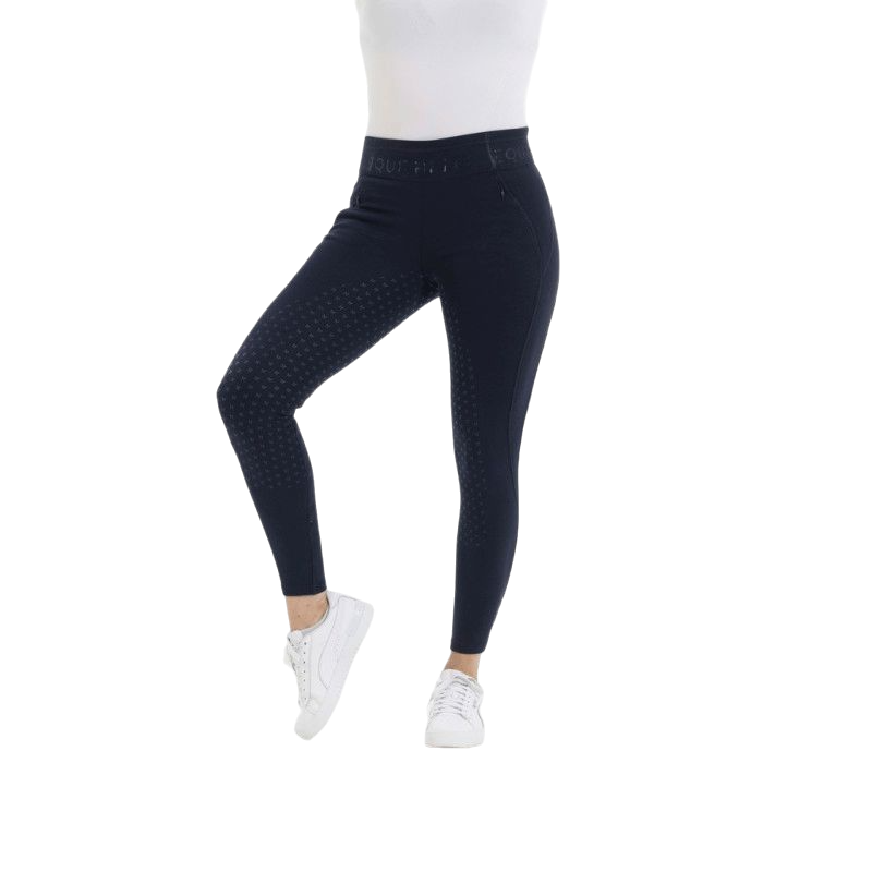 Equithème - Women's silicone seat equestrian leggings Pamela navy | - Ohlala