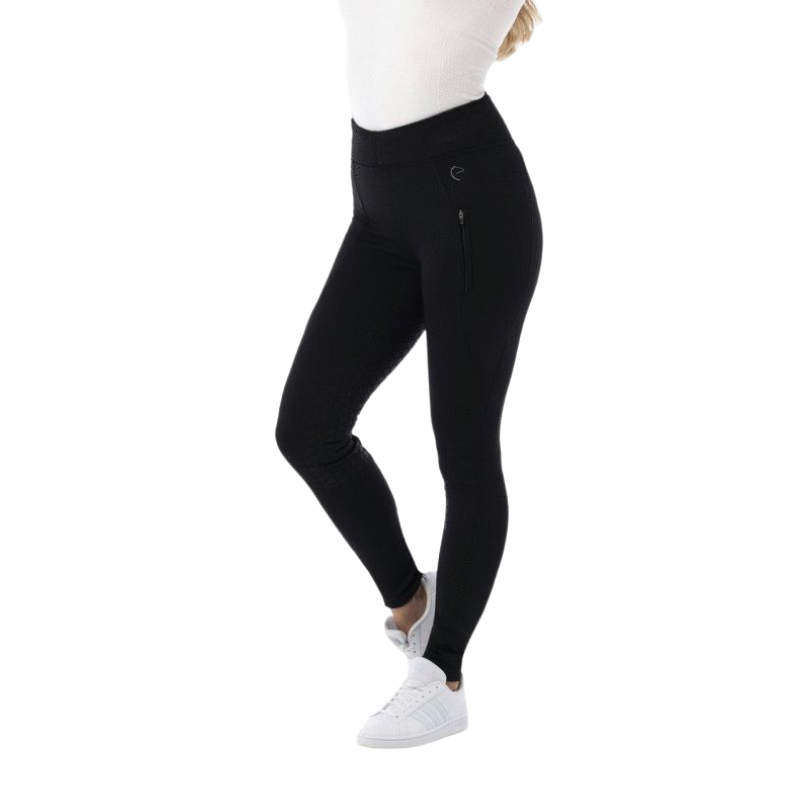 Equithème - Children's Pull-On Dolomyt silicone seat riding leggings black | - Ohlala