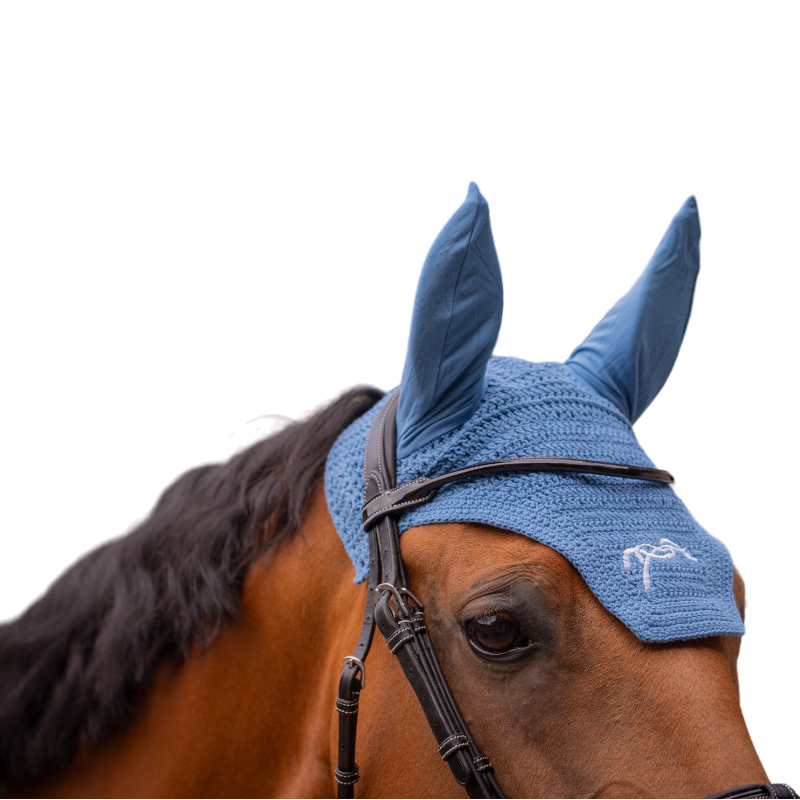 Pénélope - Bonnet pour chevaux coton bleu lagon | - Ohlala