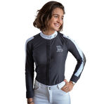 Pénélope - Dames blouse lange mouwen Showshirt zwart | - Ohlala