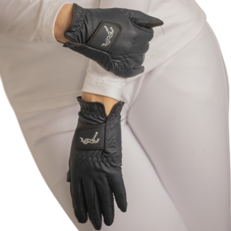 Pénélope - Gants d'équitation Lyoni marine | - Ohlala