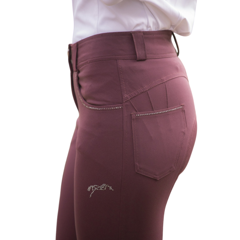 Pénélope - Pantaloni da equitazione donna Fun Stone prugna | - Ohlala