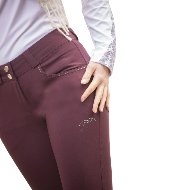 Pénélope - Pantaloni da equitazione donna Fun Stone prugna | - Ohlala