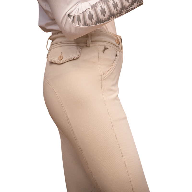 Pénélope - Women's Point Sellier cream riding breeches | - Ohlala