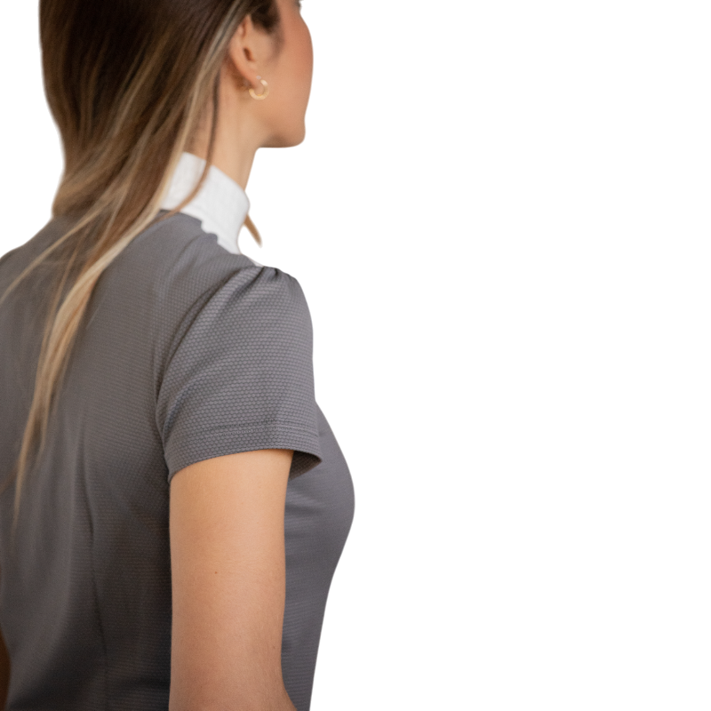 Pénélope - Polo da concorso maniche corte donna Las Honey grigio | - Ohlala