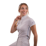 Pénélope - Polo da concorso maniche corte donna Moon Mesh bianco | - Ohlala