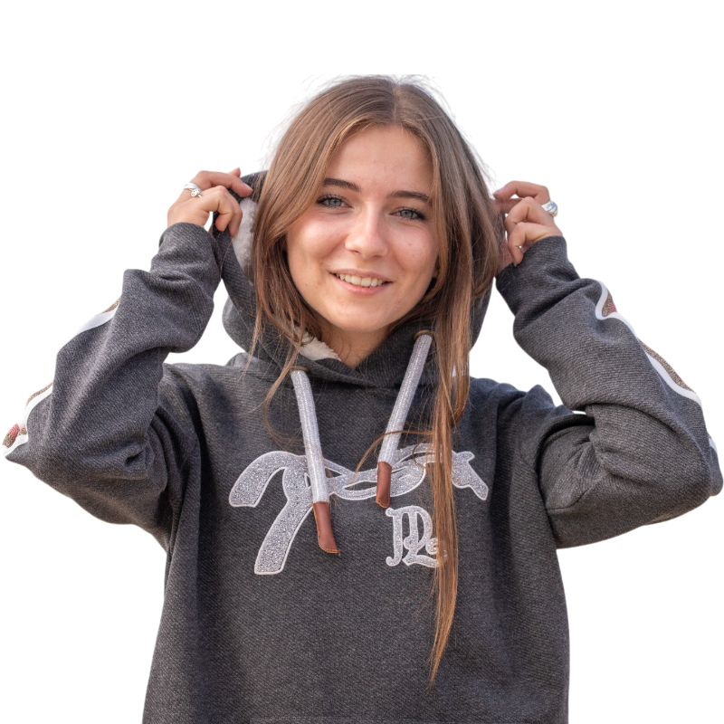 Pénélope - Sweat à capuche Kathya gris foncé | - Ohlala