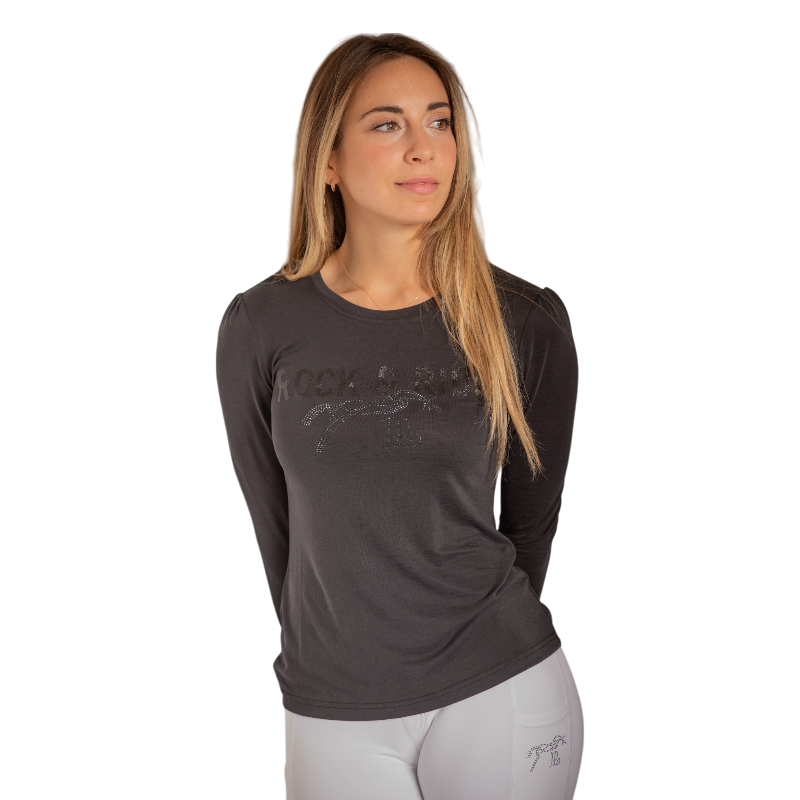 Pénélope - Lovely Anthracite Women's Long Sleeve T-Shirt | - Ohlala