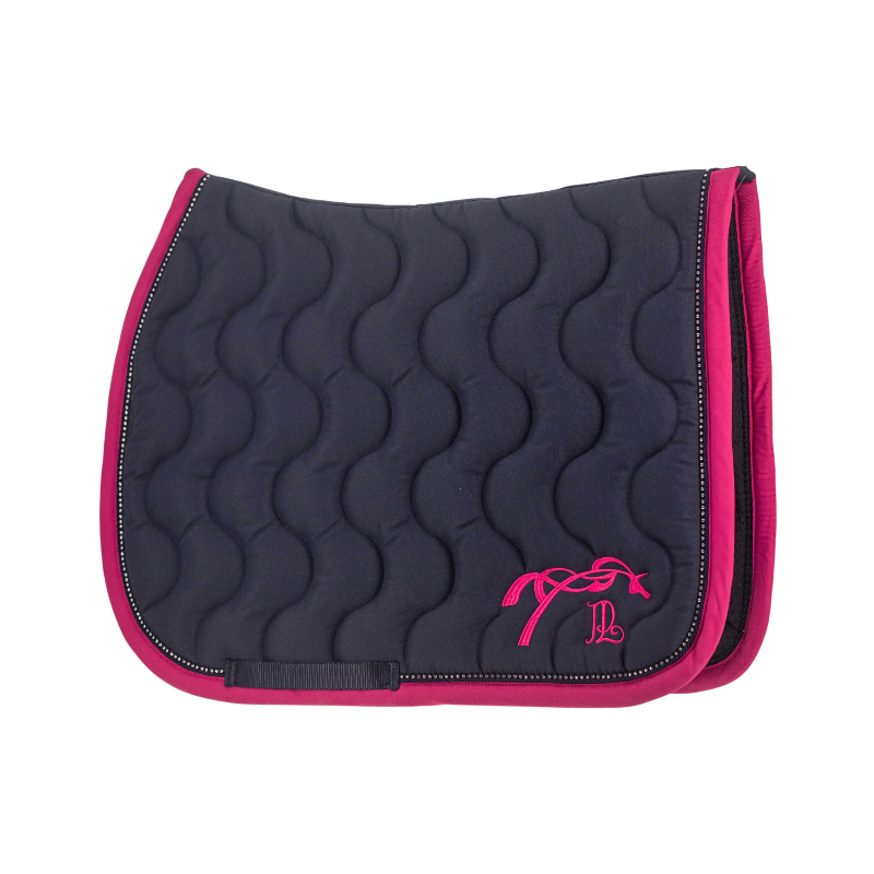 Pénélope - Tapis de selle Diamant marine/ fuschia | - Ohlala