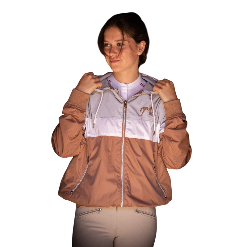 Pénélope - Veste coupe vent Celecce caramel/ gris | - Ohlala