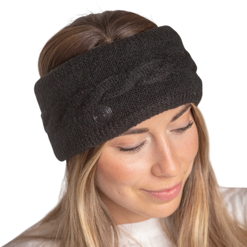 Pénélope - Bandeau tricoté femme Mel noir | - Ohlala