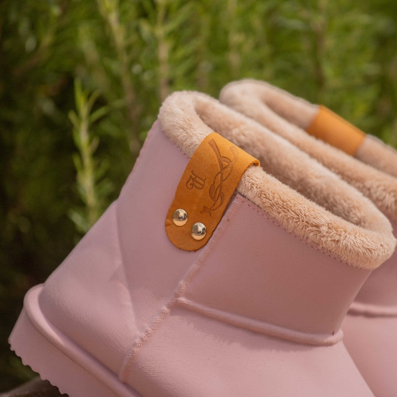 Pénélope - Boots fourrées rose poudré | - Ohlala