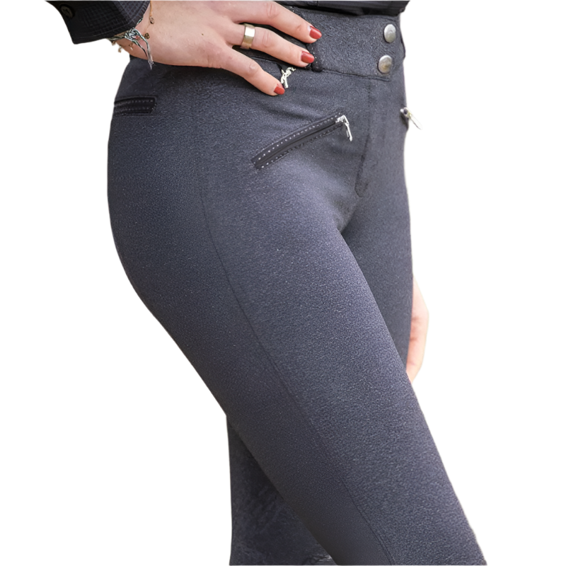 Eden by Pénélope - Pantalon d'équitation enfant Romy gris chiné | - Ohlala