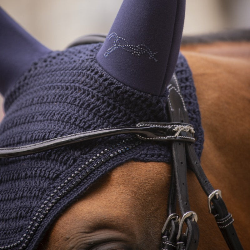 Pénélope - Cuffia antirumore per cavalli Strass blu navy | - Ohlala