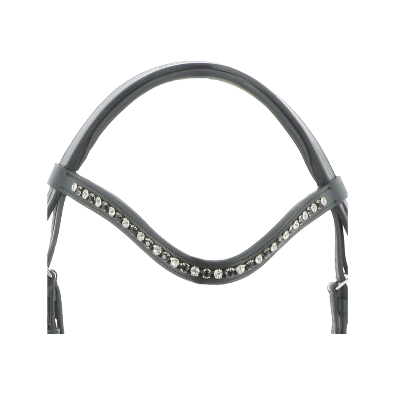 Eric Thomas - Bride doublée Clarino strass noir | - Ohlala