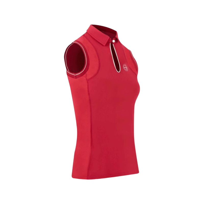 Equithème - Sarah sleeveless polo for women, cherry | - Ohlala