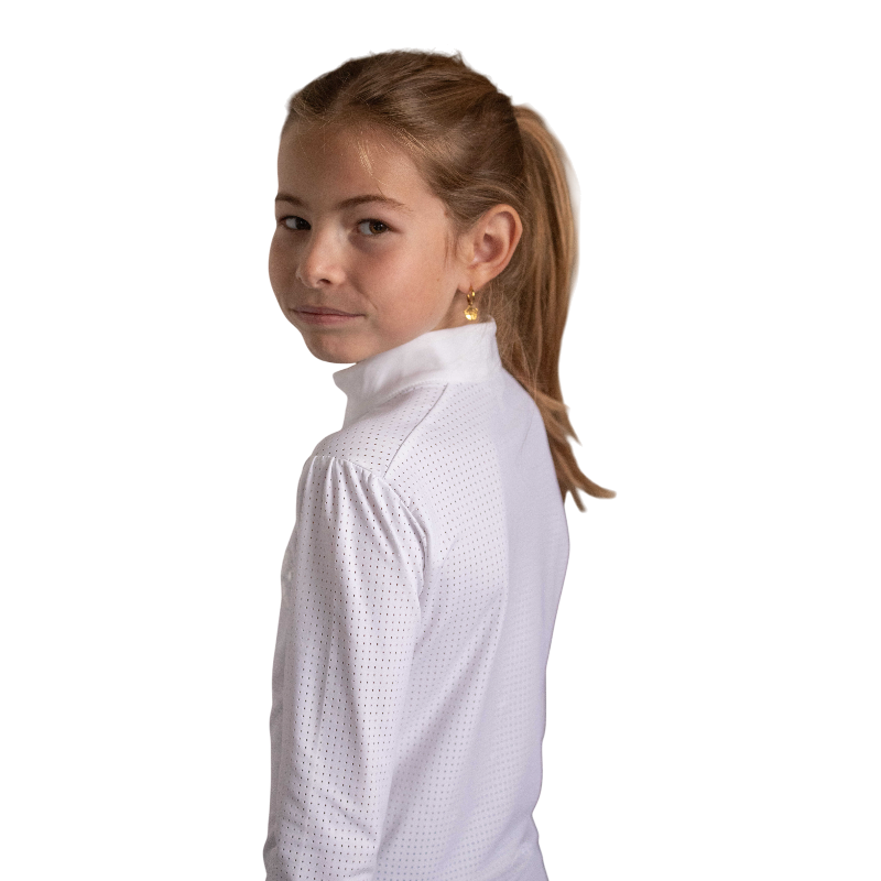 Eden by Pénélope - Polo de concours enfant Bruges Mesh blanc | - Ohlala